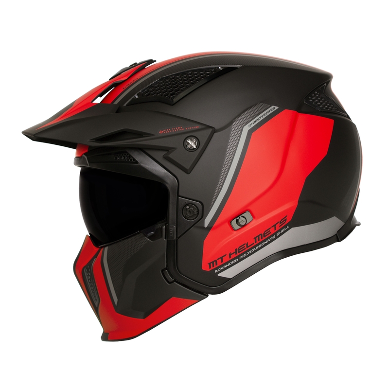 Otvorená prilba s maskou MT Streetfighter SV TWIN 0.5 C5 čierno-červená výpredaj