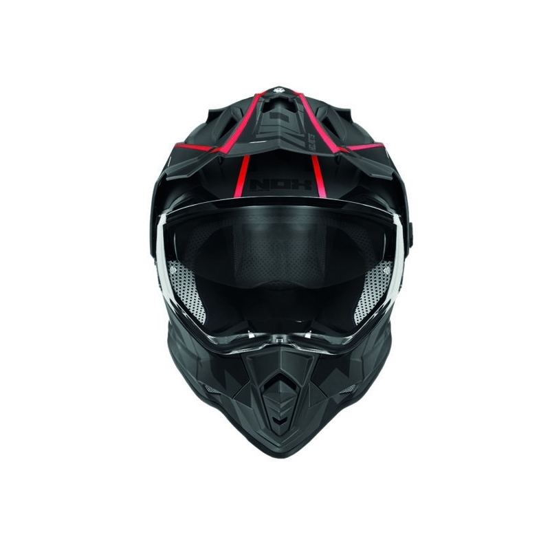 Enduro prilba NOX N312 Crow čierno-červená