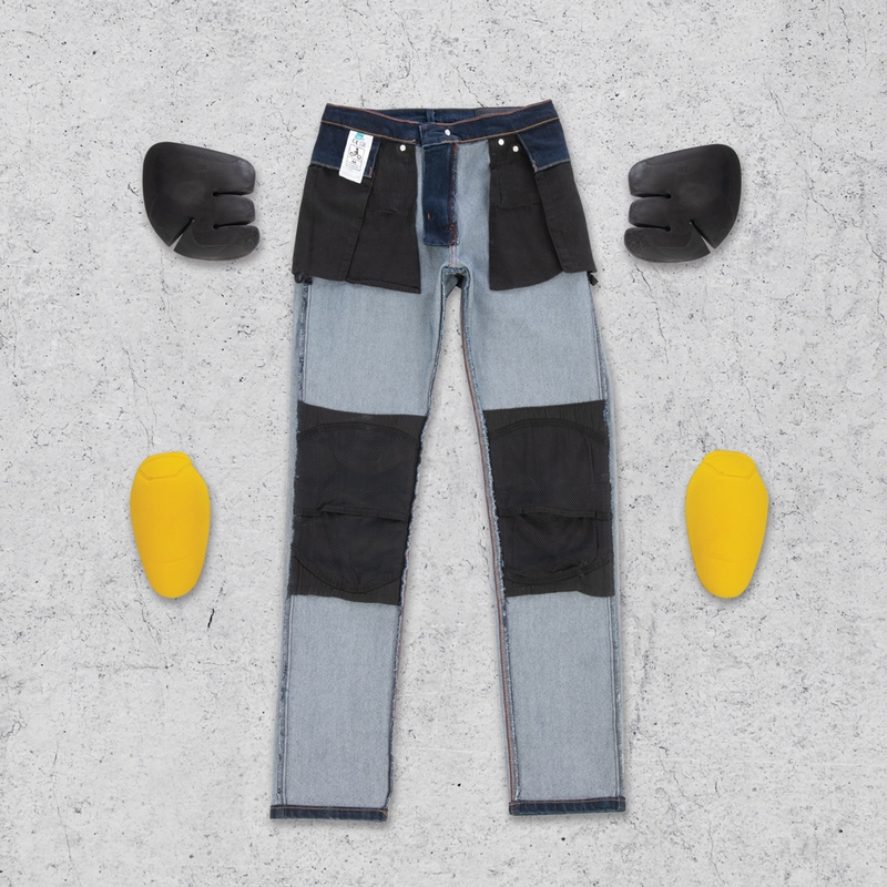 Dámske jeansy na motocykel Oxford Original Approved Jeans Slim fit modré