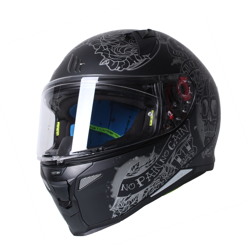 Integrálna prilba na motocykel MT Revenge 2 Skull & Roses čierna výpredaj
