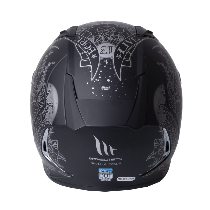 Integrálna prilba na motocykel MT Revenge 2 Skull & Roses čierna výpredaj