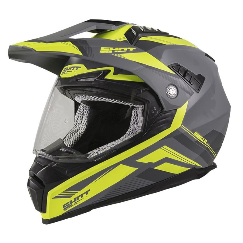 Enduro prilba na motocykel Shot Ranger Evolution šedo-fluorescenčno žltá výpredaj