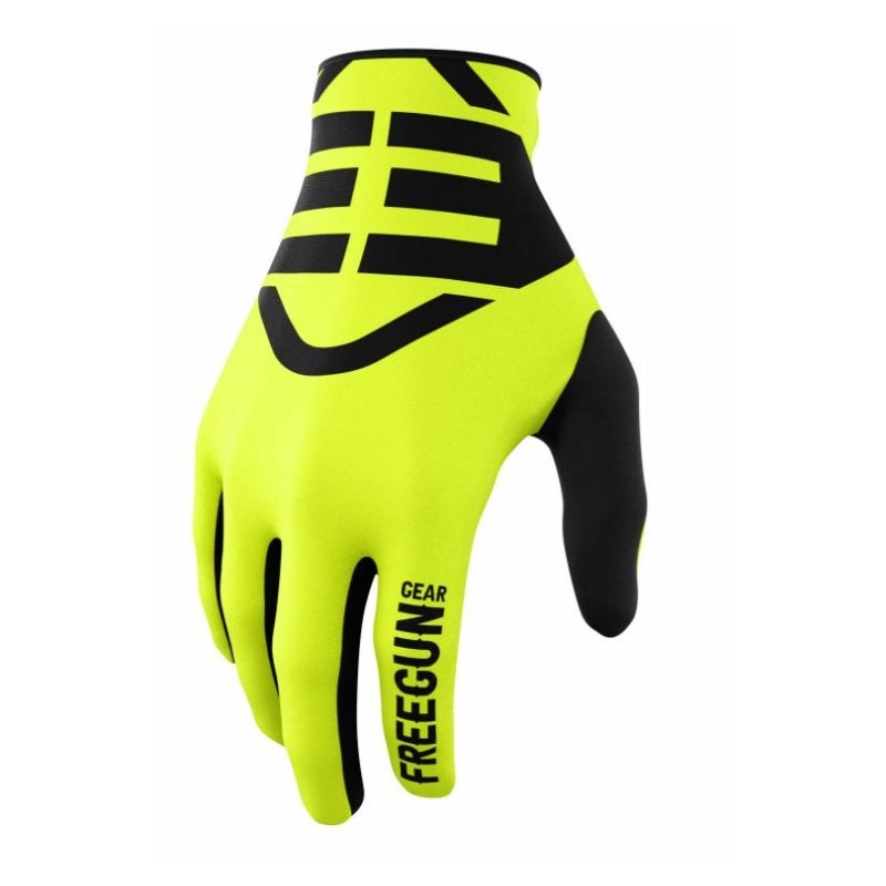 Motokrosové rukavice Shot Devo Skin čierno-fluorescenčno žlté