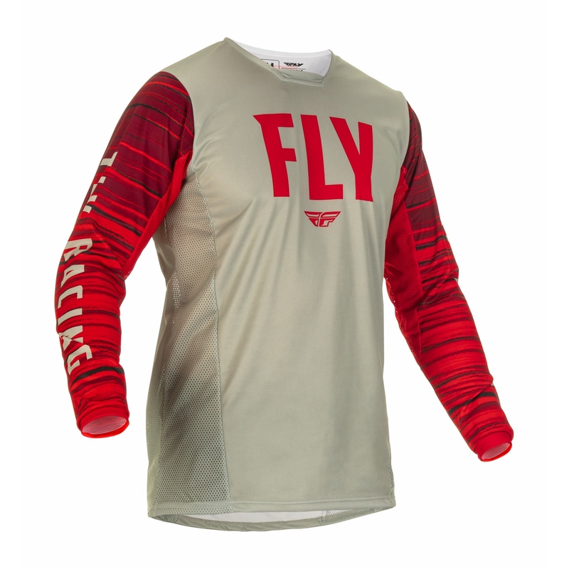 Motokrosový dres FLY Racing Kinetic Wawe 2022 sivo-červený
