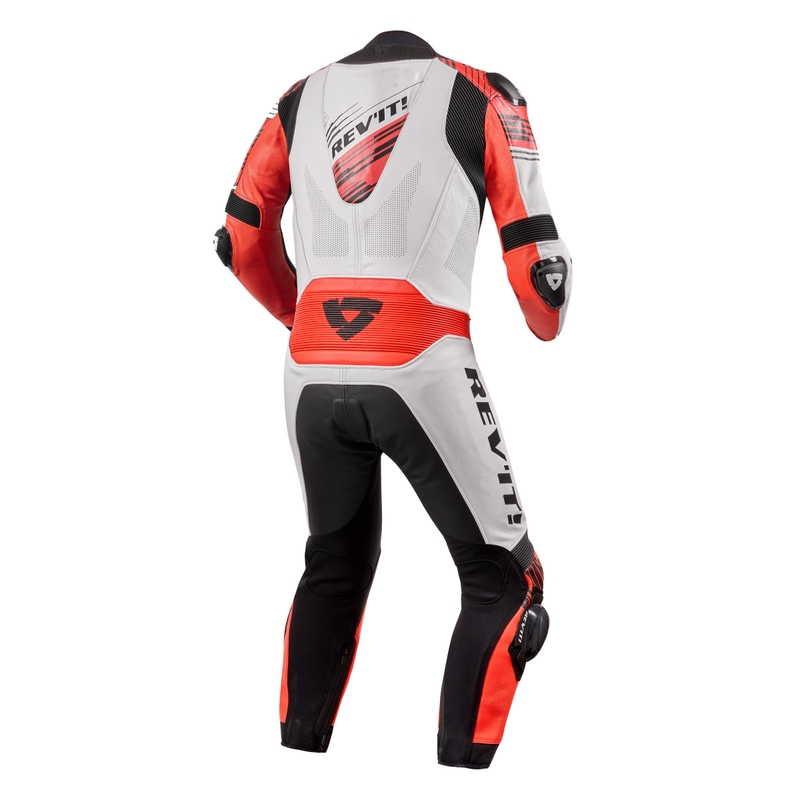 Jednodielna kombinéza na motocykel Revit Apex bielo-červeno-čierna výpredaj