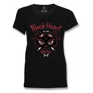 Dámske tričko Black Heart Wild Cat čierne