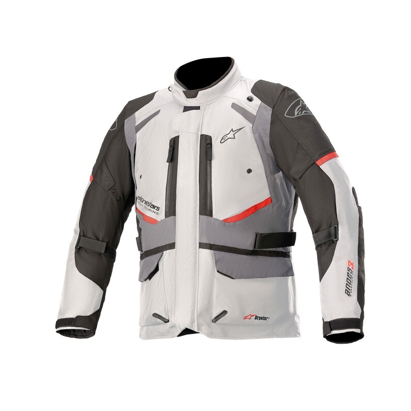 Bunda na motocykel Alpinestars Andes Drystar sivo-čierno-červená