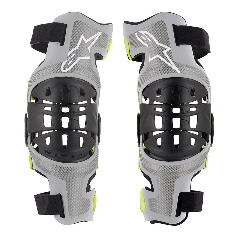 Kolenné ortézy Alpinestars Bionic-7 strieborno-fluorescenčno žlté