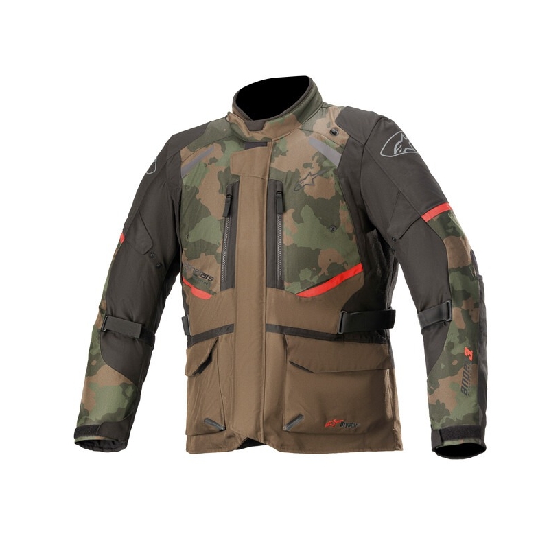 Bunda na motocykel Alpinestars Andes Drystar camo zeleno-čierno-červená výpredaj
