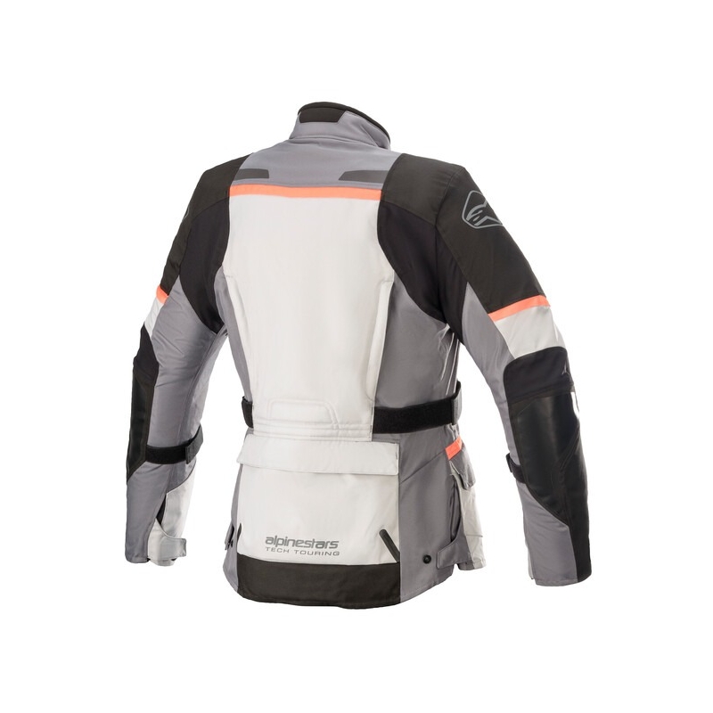 Dámska bunda na motocykel Alpinestars Stella Andes Drystar šedo-čierno-fluorescenčno ružová