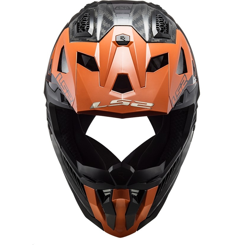 Motokrosová prilba LS2 MX703 X-Force Victory Titanium čierno-oranžová
