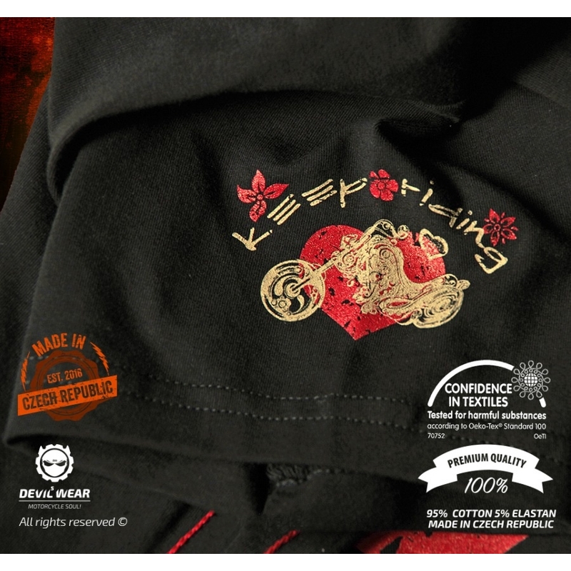 Dámske tričko Devils Wear - Keep Riding Keep Smiling