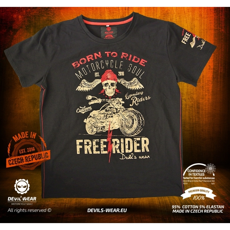 Pánske tričko Devils Wear - Free Rider Wake Up Have Sex