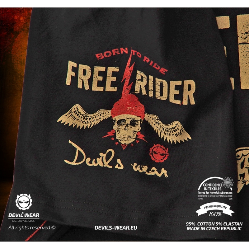 Pánske tričko Devils Wear - Free Rider Wake Up Have Sex