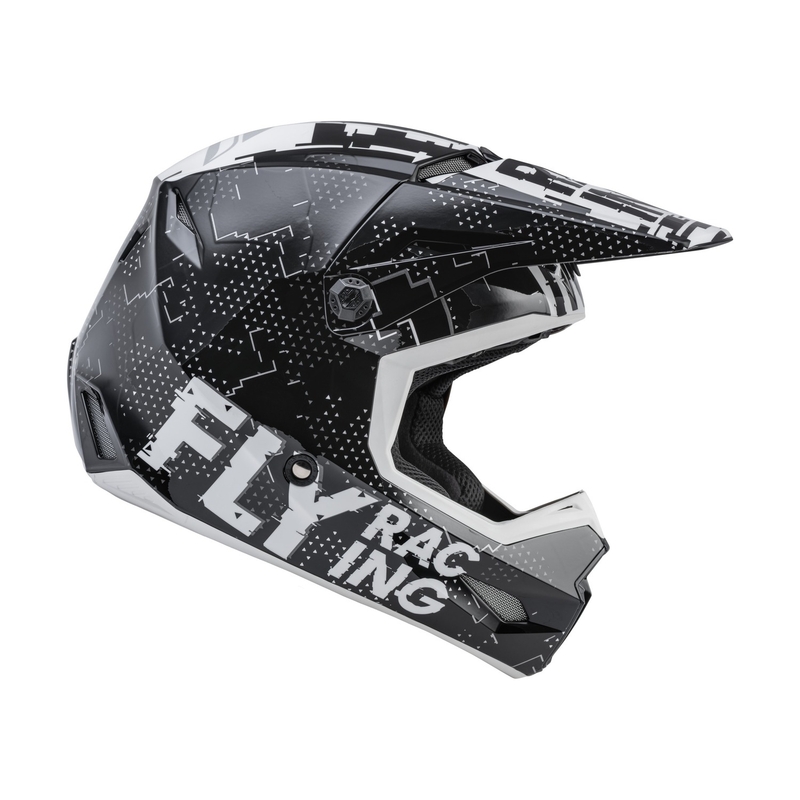 Detská motokrosová prilba FLY Racing Kinetic Scan čierno-biela