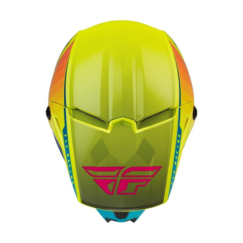 Detská motokrosová prilba FLY Racing Kinetic Drift modro-fluorescenčno-žlto-šedá