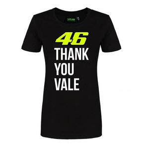 Dámske tričko VR46 Valentino Rossi "Thank you Vale" čierne