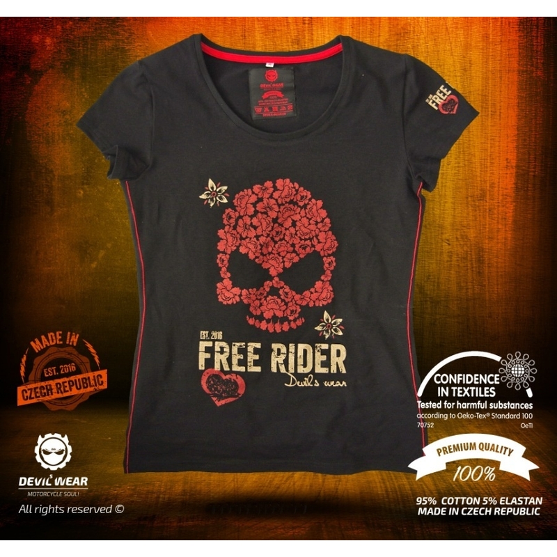 Dámske tričko Devils Wear - Free Rider Skull
