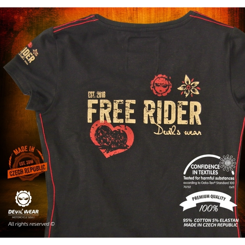 Dámske tričko Devils Wear - Free Rider Skull