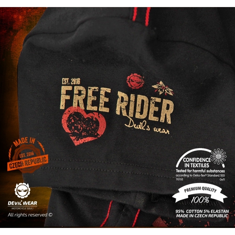 Dámske tričko Devils Wear - Free Rider Skull