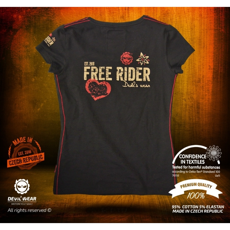 Dámske tričko Devils Wear - Free Rider Skull