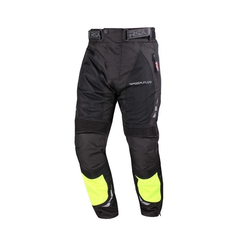Nohavice na motocykel RSA Airforce čierno-fluo žlté výpredaj