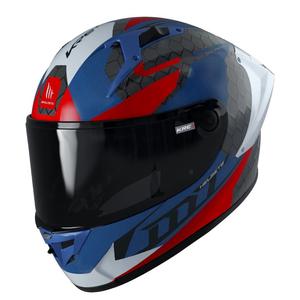 Integrálna prilba na motocykel MT FF103PLUSC KRE+ Carbon Projectile D7 sivo-bielo-červeno-modrá