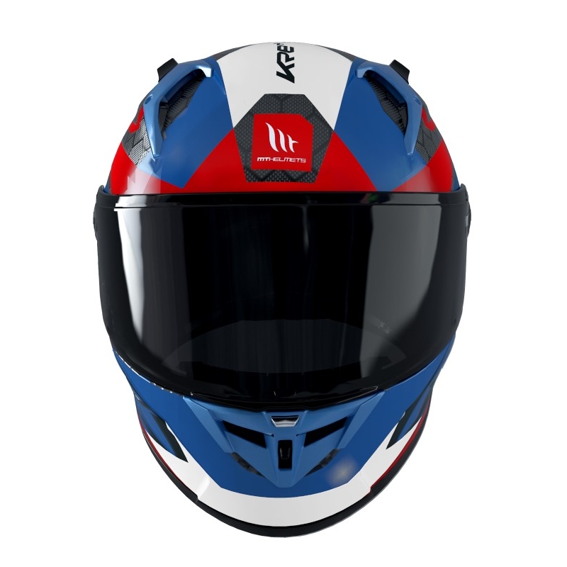 Integrálna prilba na motocykel MT FF103PLUSC KRE+ Carbon Projectile D7 sivo-bielo-červeno-modrá