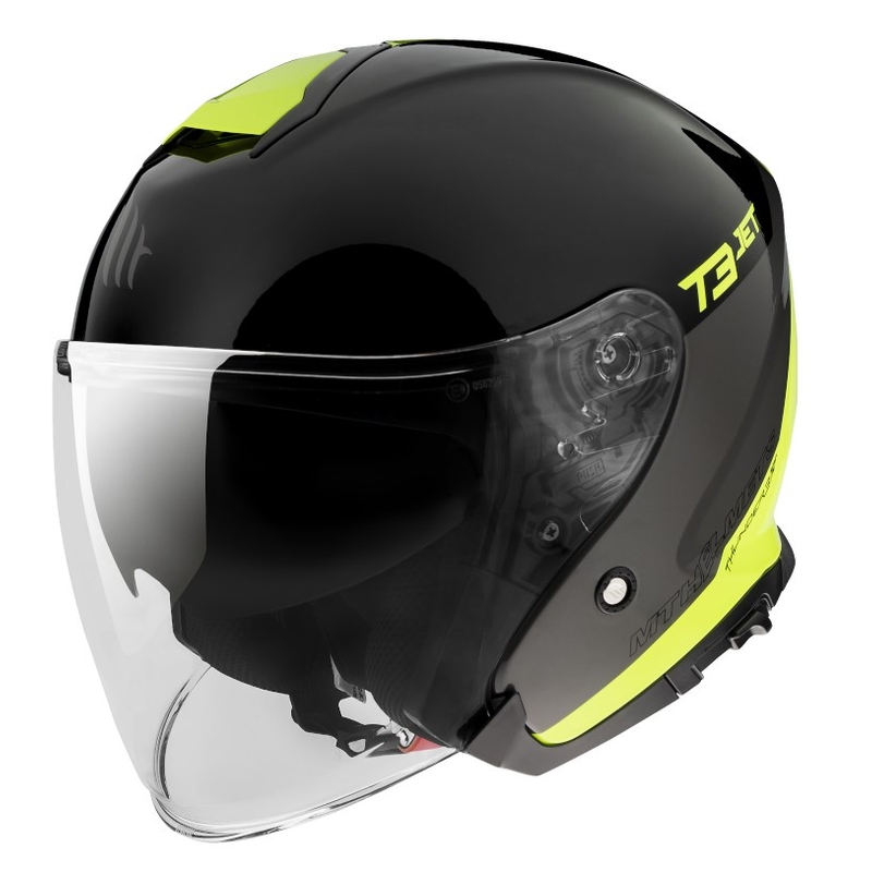 Otvorená prilba na motocykel MT OF504SV Thunder 3 SV Jet Xpert C3 čierno-fluorescenčno žltá