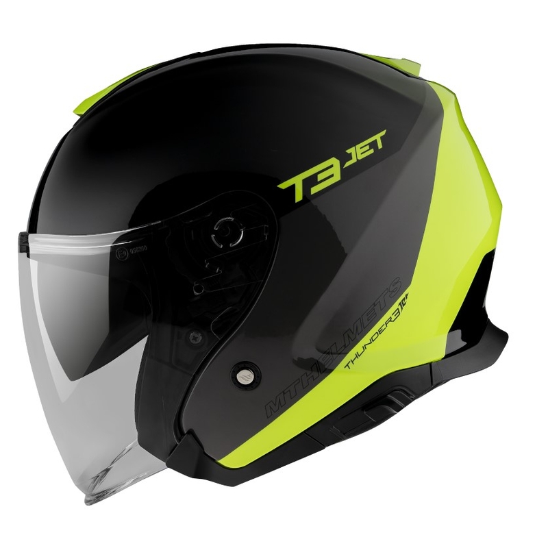 Otvorená prilba na motocykel MT OF504SV Thunder 3 SV Jet Xpert C3 čierno-fluorescenčno žltá