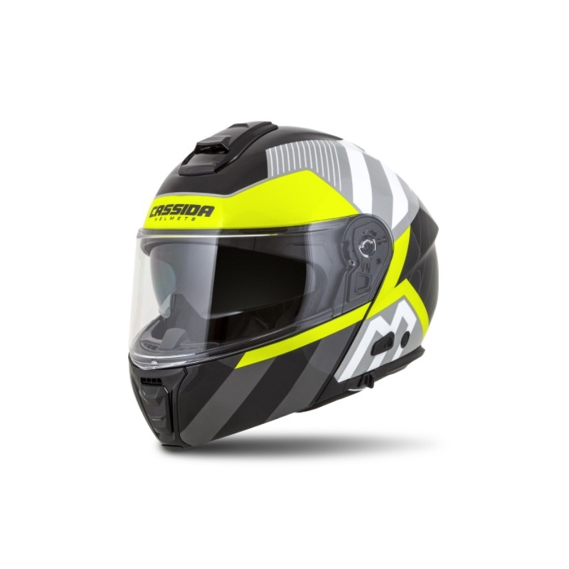 Vyklápacia prilba na motocykel Cassida Modulo 2.0 Profile bielo-sivo-čierno-fluo žltá