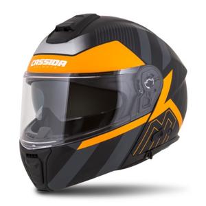 Vyklápacia prilba na motocykel Cassida Modulo 2.0 Profile čierno-sivo-oranžová