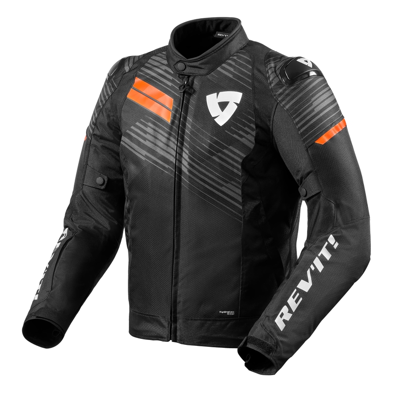 Bunda na motocykel Revit Apex H2O čierno-fluorescenčno oranžová výpredaj