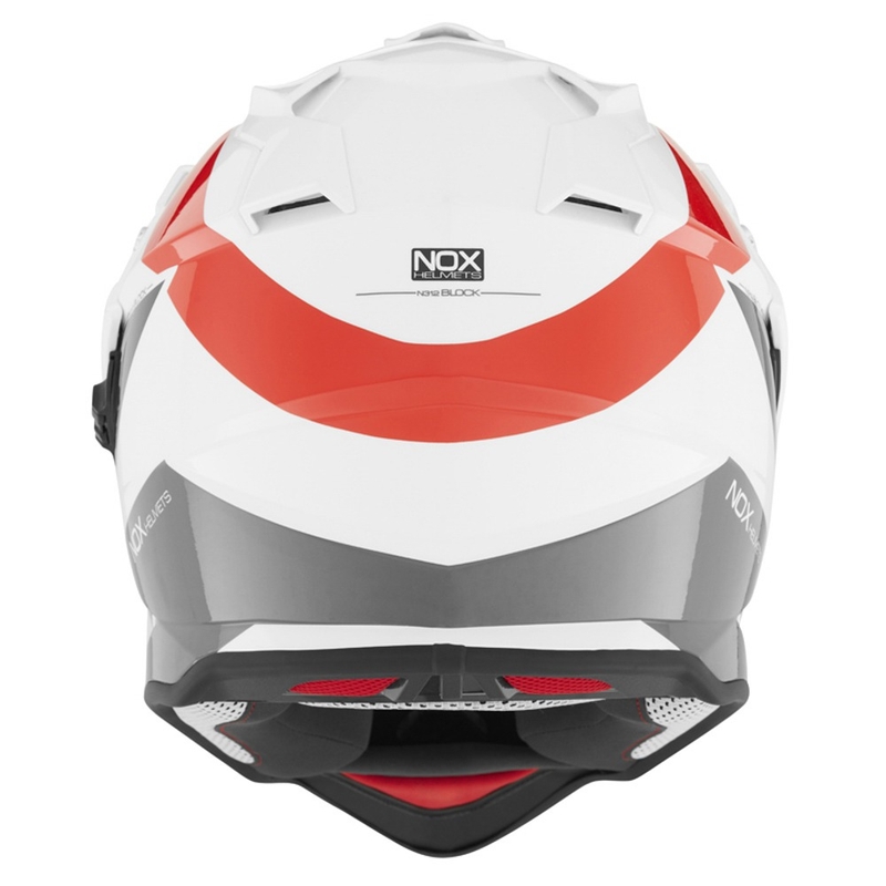 Enduro prilba NOX N312 BLOCK 2022 sivo-červeno-biela výpredaj
