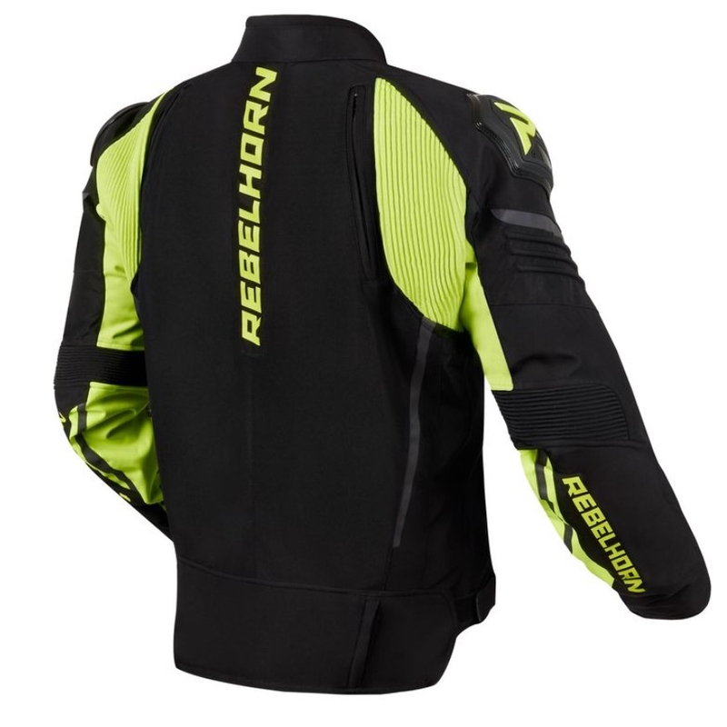 Bunda na motocykel Rebelhorn Vandal čierno-fluorescenčno žltá výpredaj