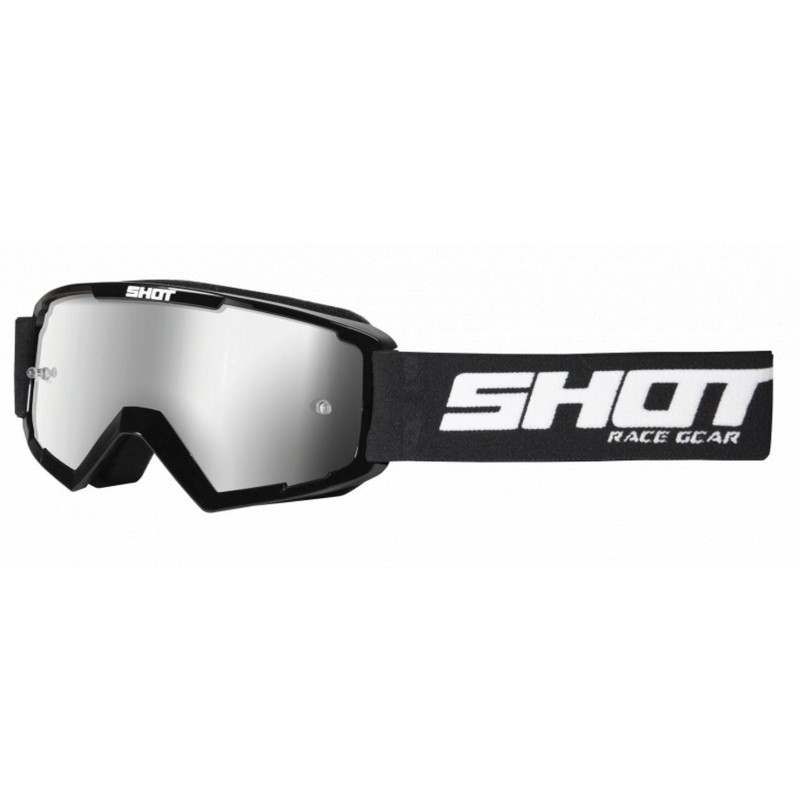 Detské motokrosové okuliare Shot Rocket čierne (strieborné plexisklo)