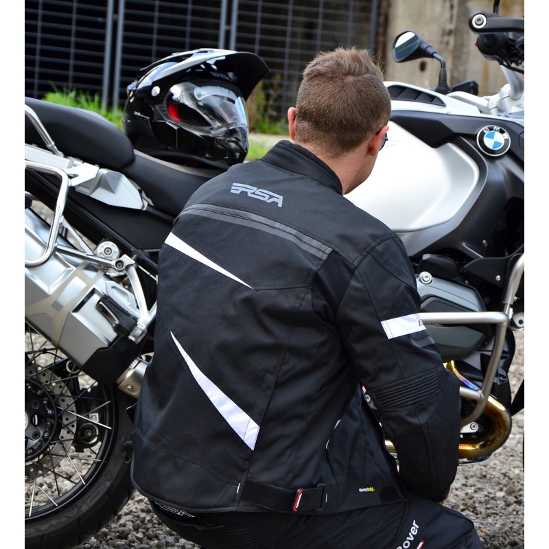 Bunda na motocykel RSA Razor čierno-biela výpredaj