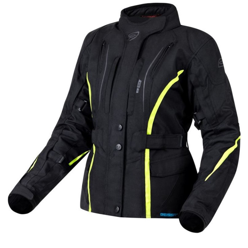 Dámska bunda na motocykel Ozone Sahara čierno-fluo žltá výpredaj