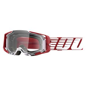 Motokrosové okuliare 100 % ARMEGA Oversized Deep červené (číre plexisklo)