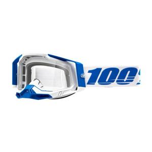 Motokrosové okuliare 100% RACECRAFT 2 Isola modro-biele (číre plexisklo)