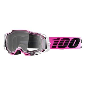 Motokrosové okuliare 100 % ARMEGA Harmony čierno-bielo-ružové (číre plexisklo)