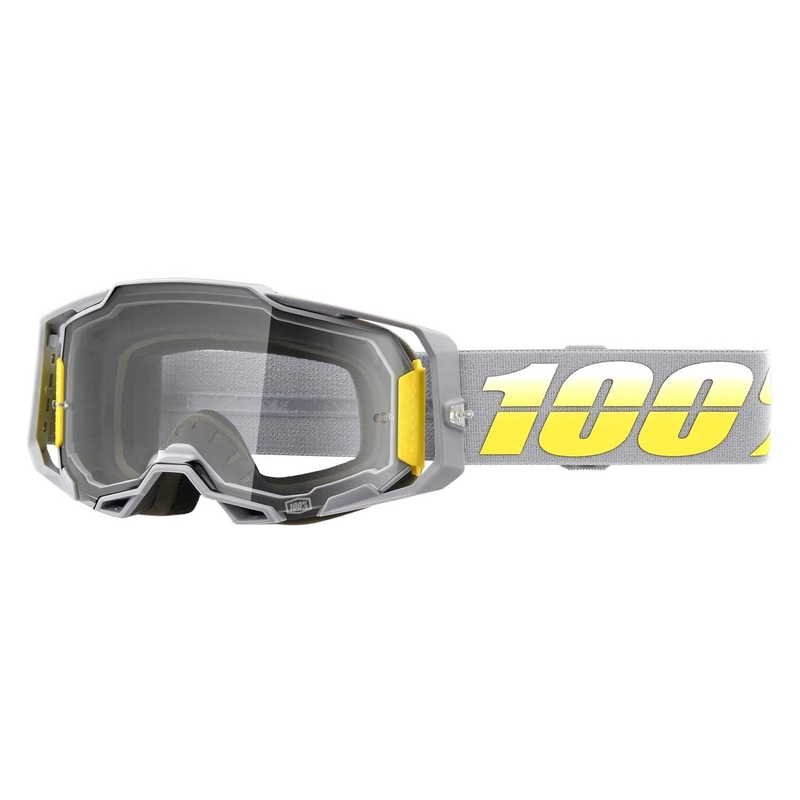 Motokrosové okuliare 100 % ARMEGA Complex žlto-sivé (číre plexisklo)