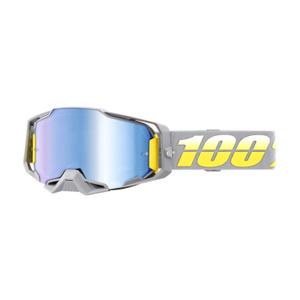 Motokrosové okuliare 100 % ARMEGA Complex žlto-sivé (modré plexisklo)