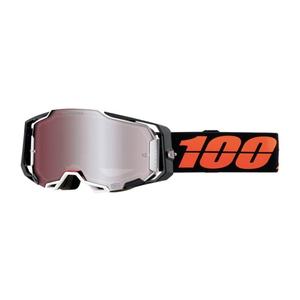 Motokrosové okuliare 100 % ARMEGA Blacktail HIPER oranžovo-čierne (strieborné plexisklo)