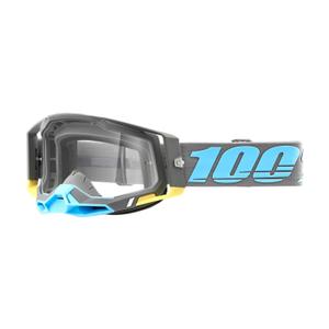 Motokrosové okuliare 100 % RACECRAFT 2 Trinidad tyrkysovo-sivé (číre plexisklo)