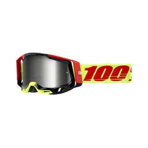 Motokrosové okuliare 100 % RACECRAFT 2 Wiz červeno-žlté (strieborné plexisklo)