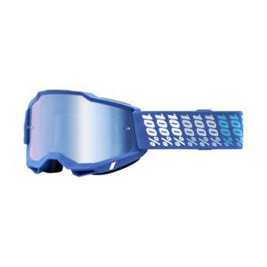 Motokrosové okuliare 100 % ACCURI 2 Yarger bielo-modré (modré plexisklo)