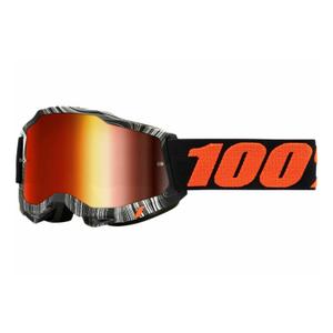 Motokrosové okuliare 100 % ACCURI 2 Geospace oranžovo-čierne (červené plexisklo)