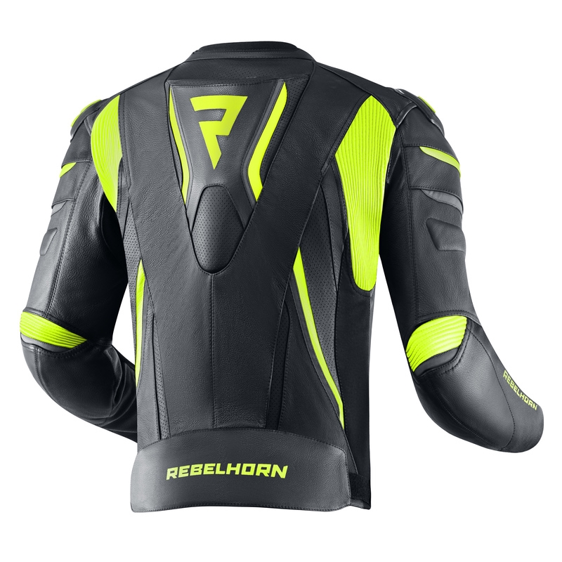 Bunda na motocykel Rebelhorn Fighter čierno-fluorescenčno žltá výpredaj