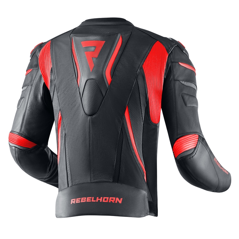 Bunda na motocykel Rebelhorn Fighter čierno-červená výpredaj
